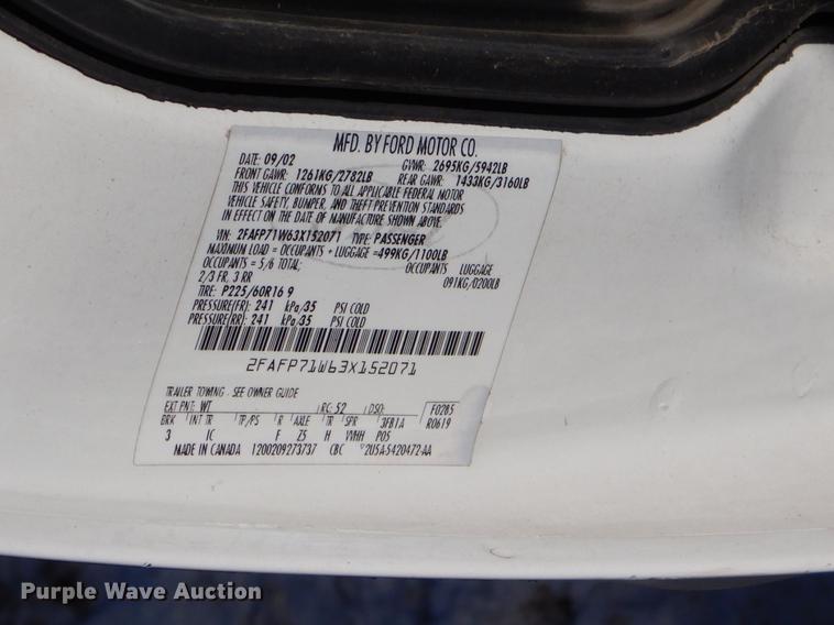 image for item FQ9738 2003 Ford Crown Victoria Police Interceptor