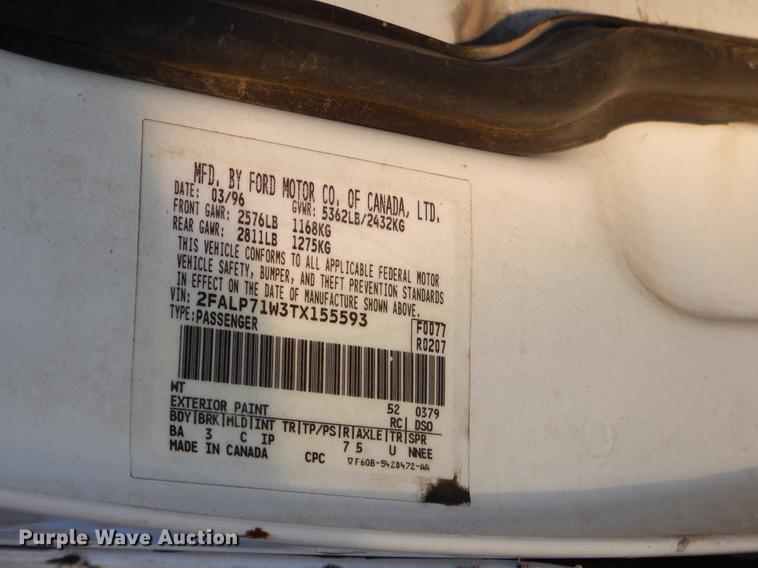 image for item FQ9744 1996 Ford Crown Victoria Police Interceptor