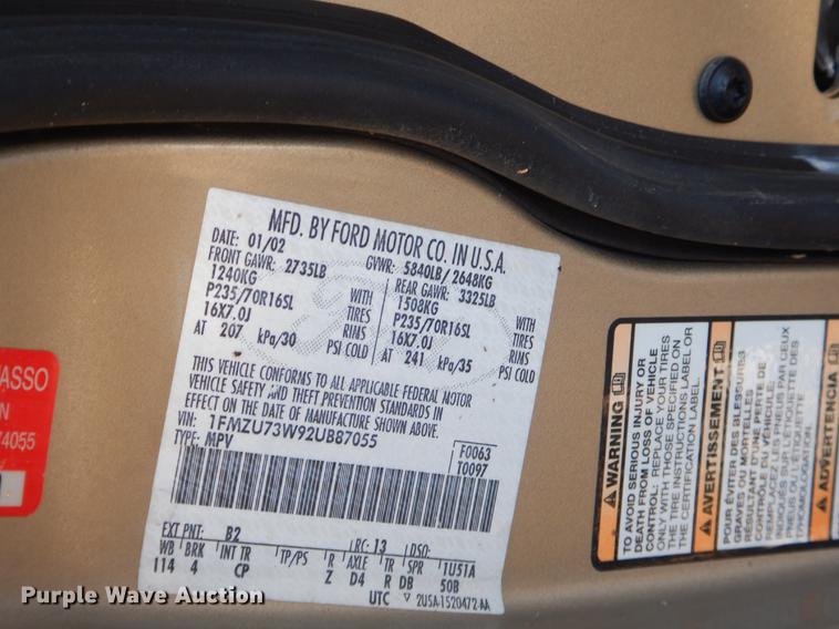 image for item FQ9746 2002 Ford Explorer SUV