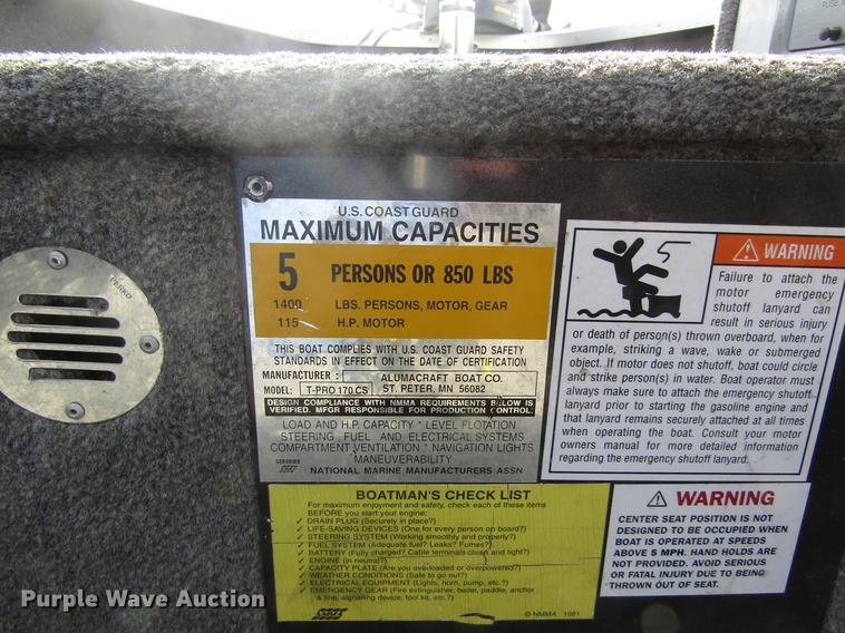 image for item DB4932 1997 Alumacraft Pro 170CS aluminum V-bottom boat