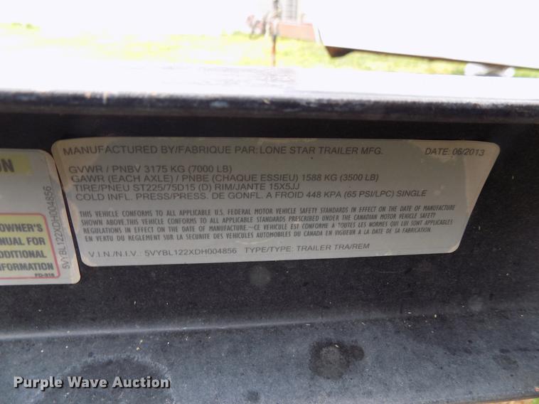 image for item DD3692 2013 Lonestar utility trailer with pressure washer