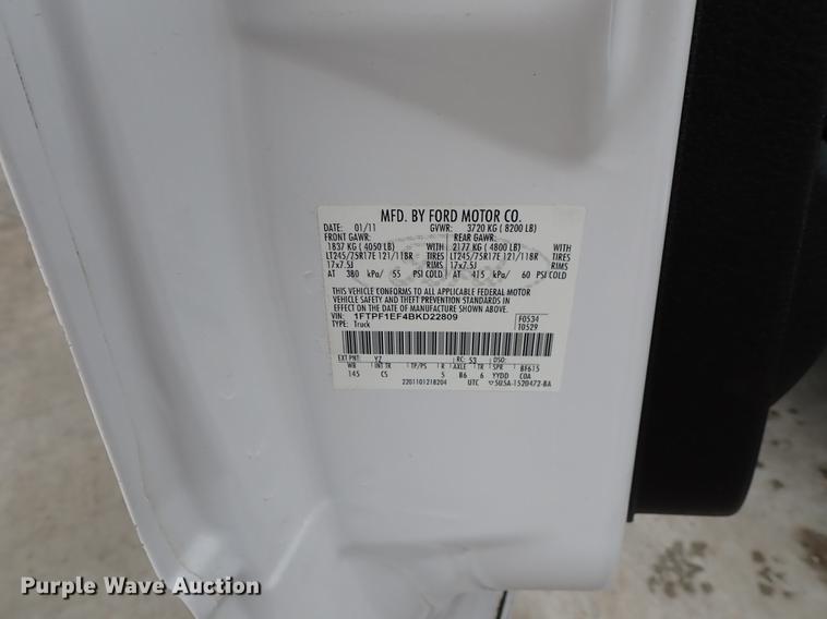 image for item DF1005 2011 Ford F150 pickup truck