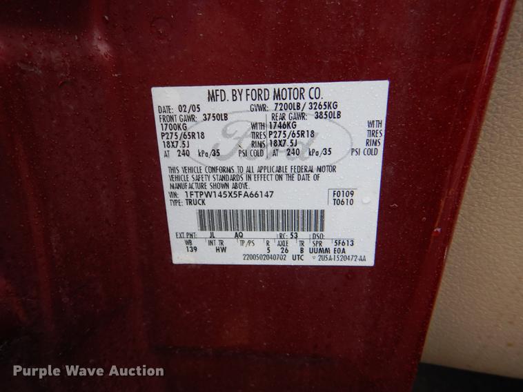 image for item DG0919 2005 Ford F150 Lariat SuperCrew pickup truck