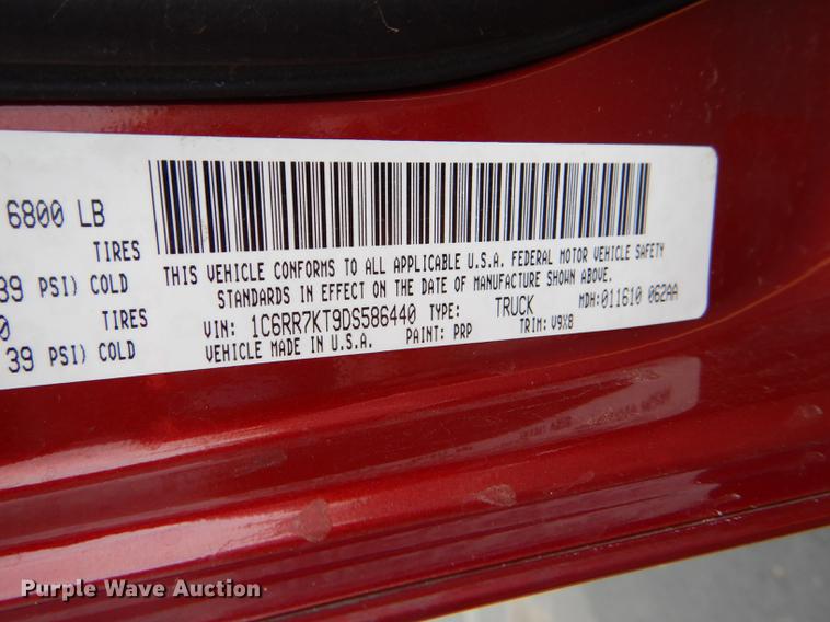 image for item DG0986 2013 Dodge Ram 1500 Crew Cab pickup truck