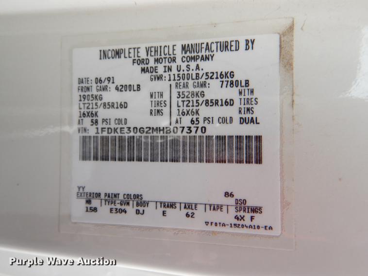 image for item DG0989 1991 Ford Econoline E350 Winnebago Warrior RV