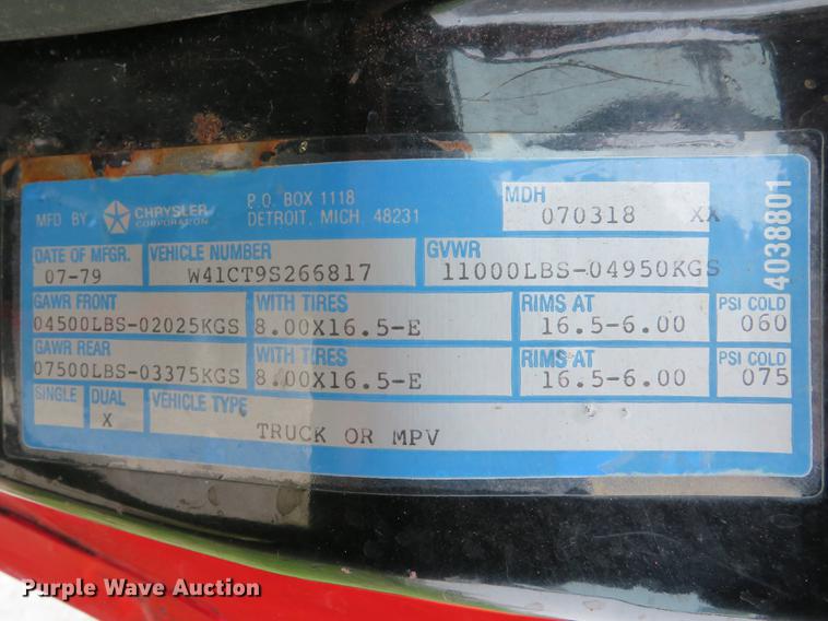 image for item DG3964 1979 Dodge Ram Power Wagon 400 Mini Attack pumper fire truck