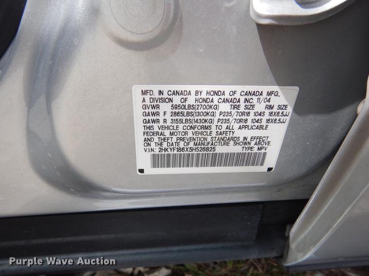 image for item DK9807 2005 Honda Pilot SUV