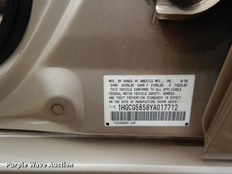 image for item DK9809 2000 Honda Accord