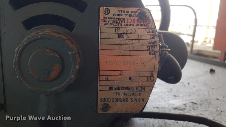 image for item EN9872 John S Barnes Corp hydraulic hose press