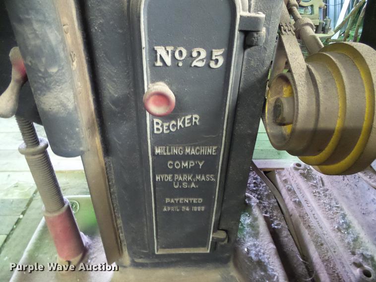 image for item EQ9069 Turner Machinery Co. Becker No. 25 milling machine