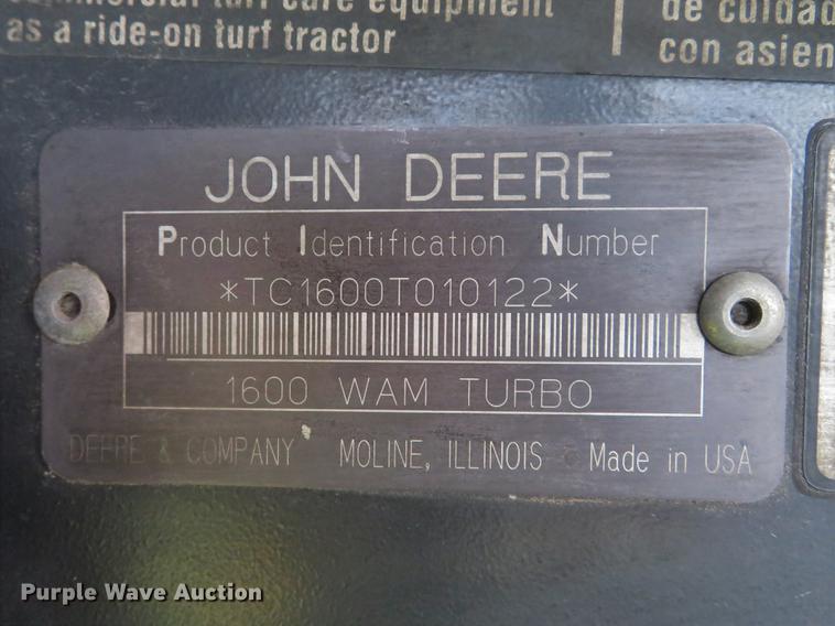image for item EV9601 John Deere 1600 Turbo lawn mower