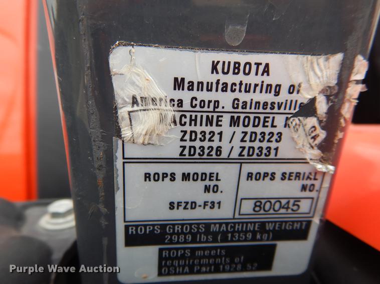 image for item EV9765 Kubota ZD331LP ZTR lawn mower