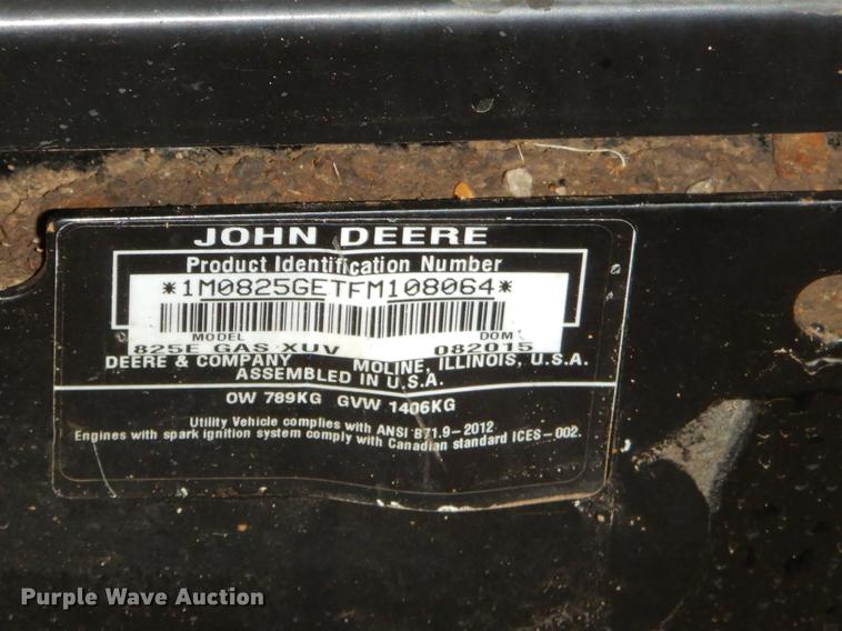 image for item EZ9910 2015 John Deere 825i Gator utility vehicle