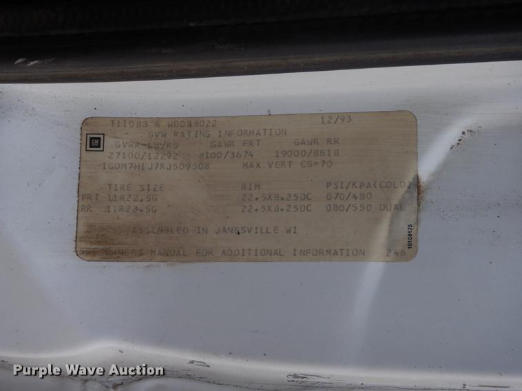 image for item EZ9974 1994 GMC TopKick C6500 bucket truck