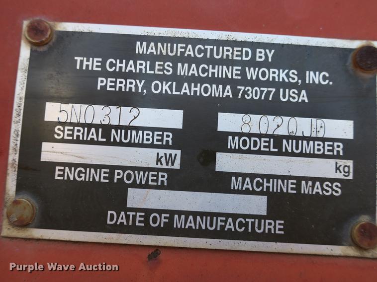 image for item DB8822 1996 Ditch Witch 8020JD cable plow