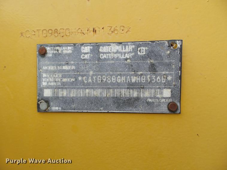 image for item DC4646 2004 Caterpillar 980G Series II wheel loader
