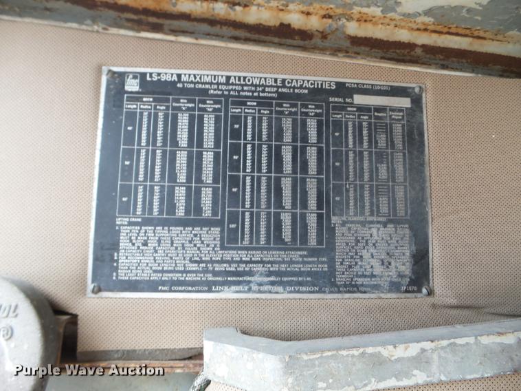 image for item DC4670 1976 Link Belt LS-98A crane