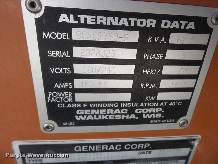 image for item DD2286 1996 Generac generator