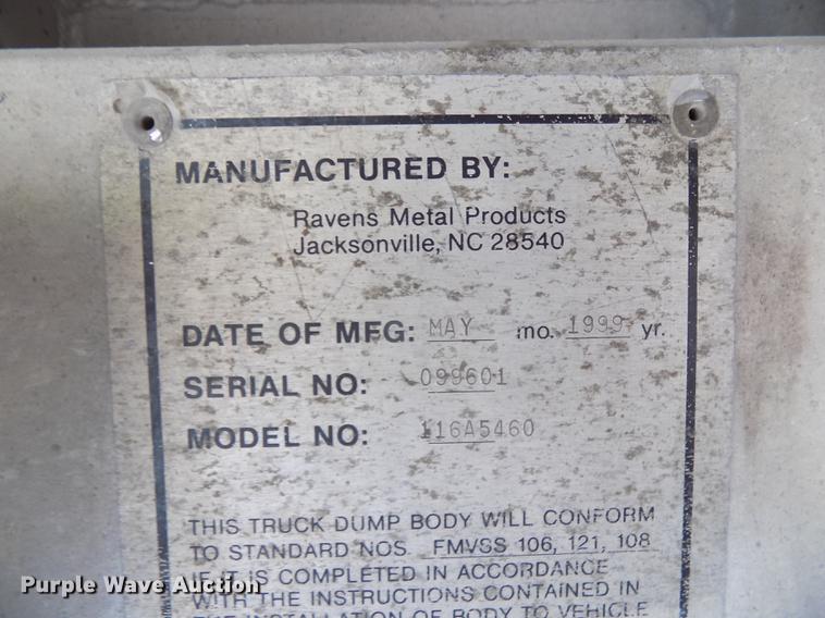 image for item DE7656 1999 Raven 116A5460 aluminum dump bed