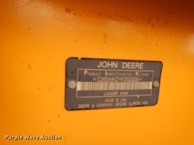 image for item DF6585 2011 John Deere 644K wheel loader