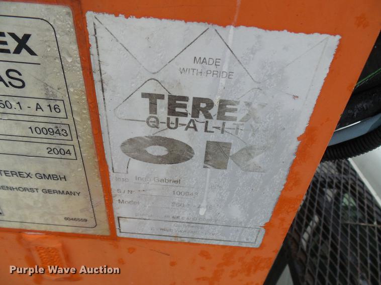 image for item DF7176 2004 Atlas/terex 250.IV truck crane bed