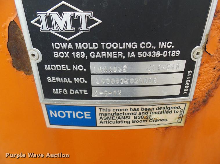 image for item DF7178 2002 IMT 16000S2J194546 truck crane bed