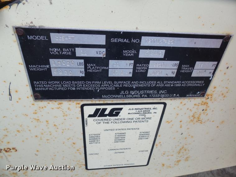 image for item DX9172 2006 JLG 3394RT scissor lift