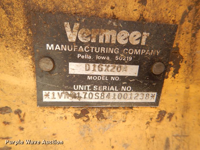 image for item FK9059 2004 Vermeer D16X20A directional boring unit