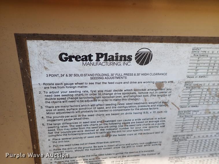 image for item DF1094 Great Plains Solid Stand 20 grain drill