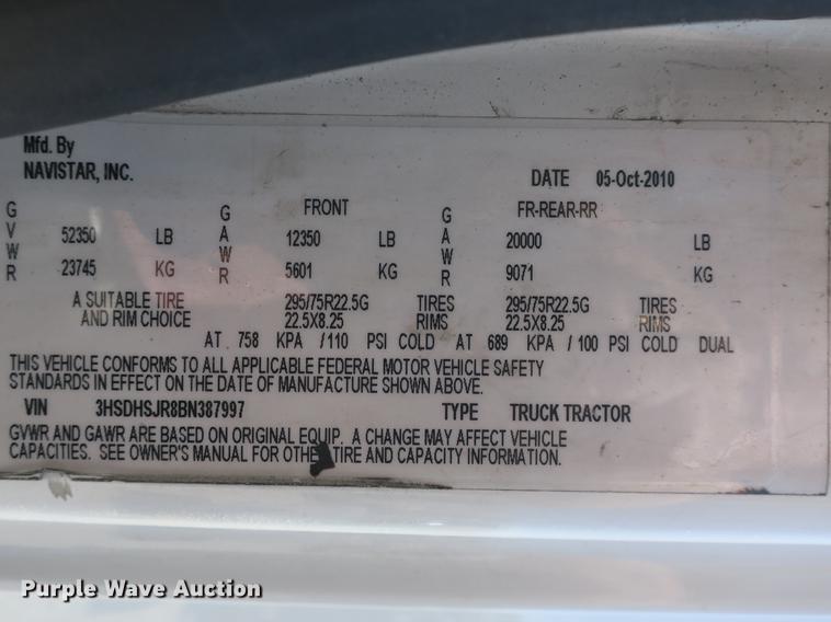 image for item DB8808 2011 International ProStar 113 semi truck