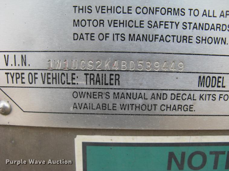 image for item DC1335 2011 Wilson Silver Star PSDCL-402 livestock trailer