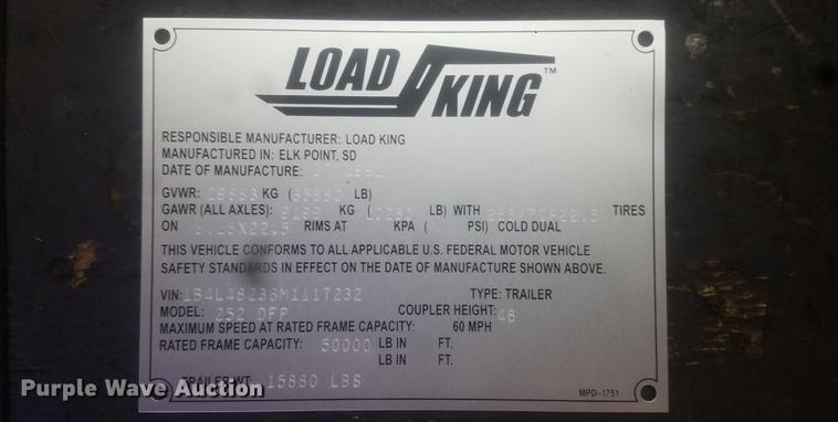 image for item DE3397 1991 Load King lowboy equipment trailer