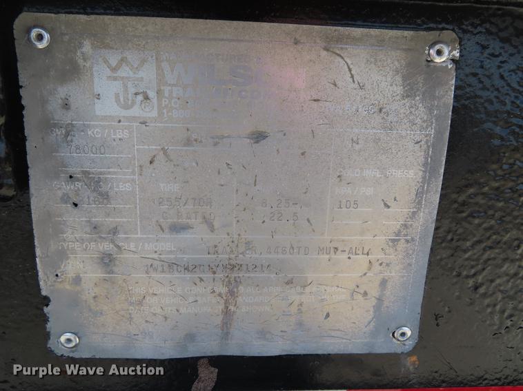 image for item DE3411 2000 Wilson 4460TD MUV-ALL lowboy hydratail equipment trailer