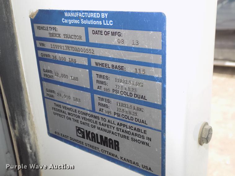 image for item DE7657 2013 Kalmar Ottawa yard truck