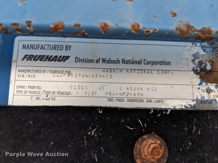 image for item DG3416 1998 Fruehauf PBA-NF2-45N flatbed trailer