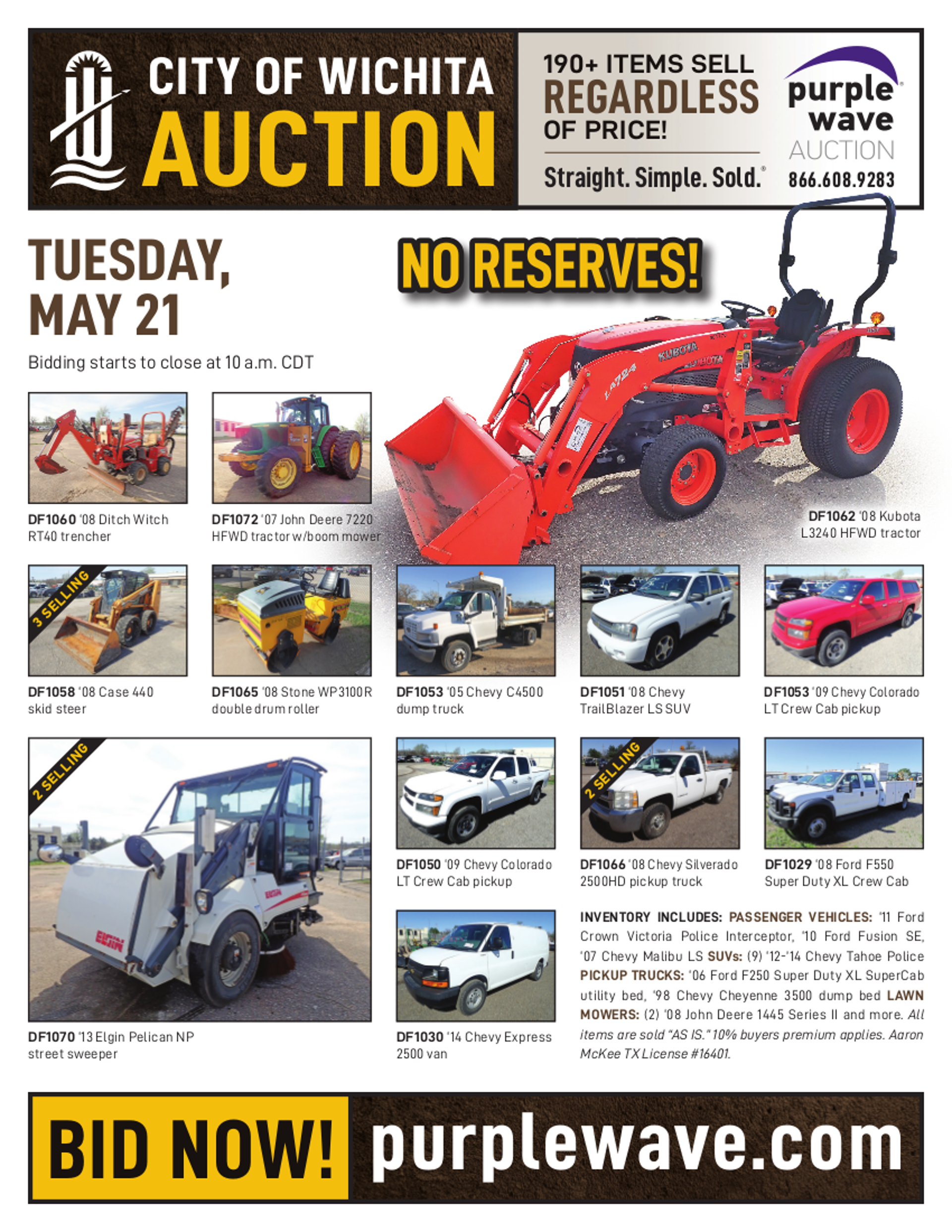 SOLD! City of Wichita Auction Items Sold 5212019 Purple Wave