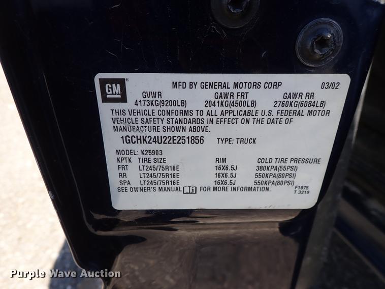 image for item DF1027 2002 Chevrolet Silverado 2500HD pickup truck