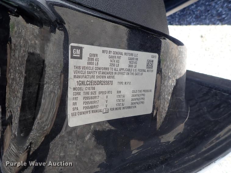 image for item DF1040 2013 Chevrolet Tahoe Police SUV