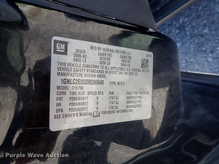 image for item DF1045 2013 Chevrolet Tahoe Police SUV