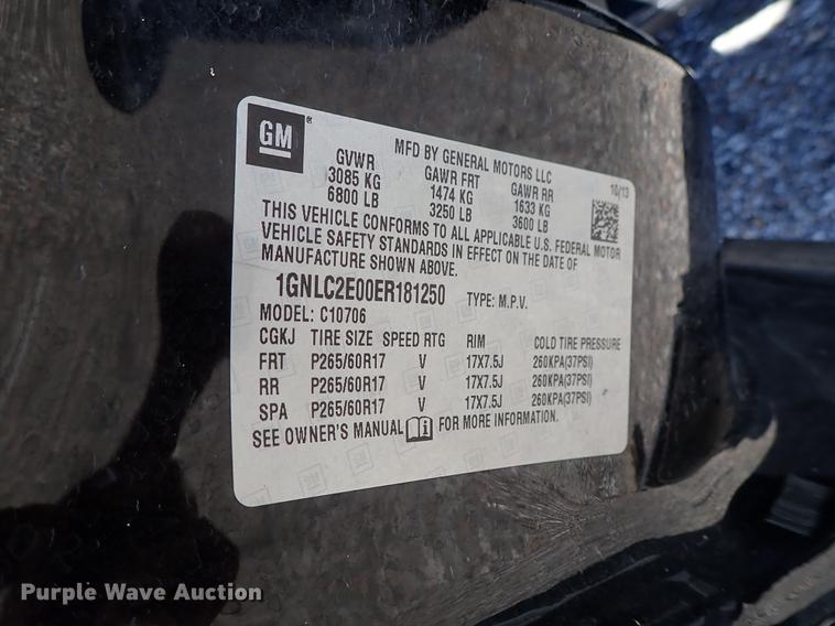 image for item DF1068 2014 Chevrolet Tahoe Police SUV