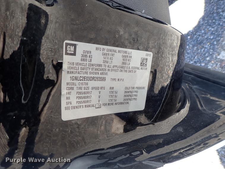 image for item DF1069 2013 Chevrolet Tahoe Police SUV