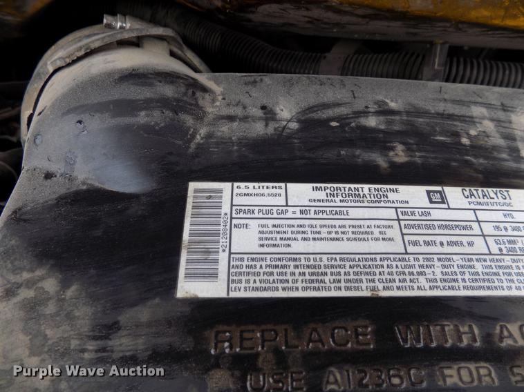 image for item DB9727 2002 Chevrolet Express G3500 school bus