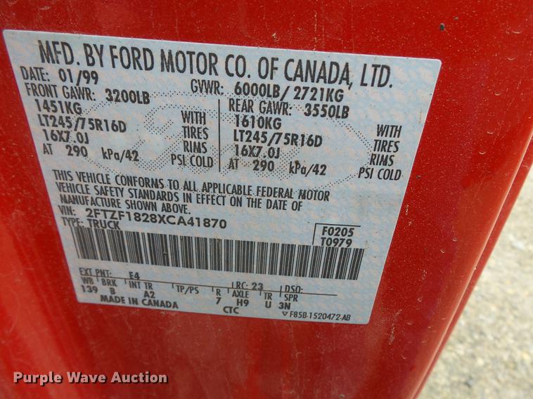 image for item DD2255 1999 Ford F150 pickup truck