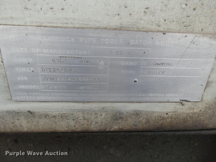 image for item DD2287 1994 Shamrock SPT650 sewer jetter