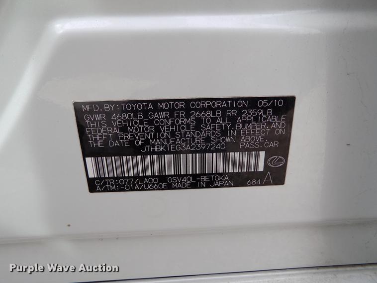 image for item DE1168 2010 Lexus ES 350