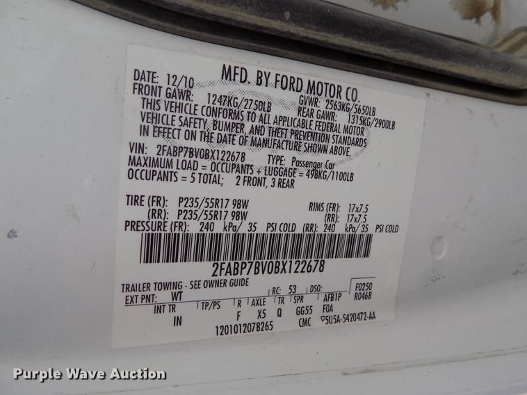 image for item DE1169 2011 Ford Crown Victoria Police Interceptor