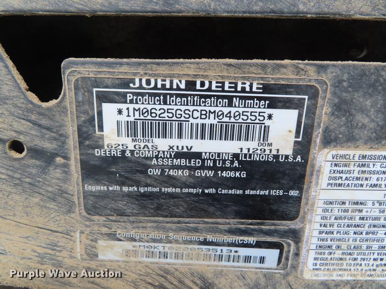 image for item DE3423 2012 John Deere 625i Gator utility vehicle