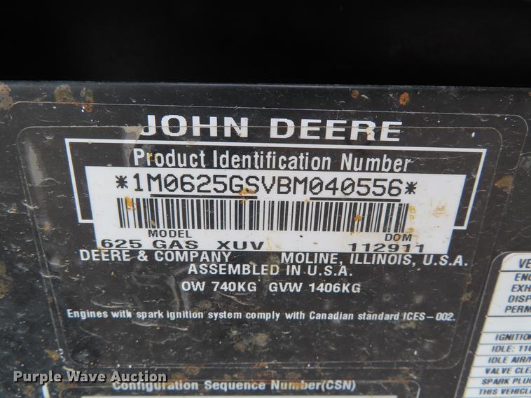 image for item DE3425 2012 John Deere 625i Gator utility vehicle