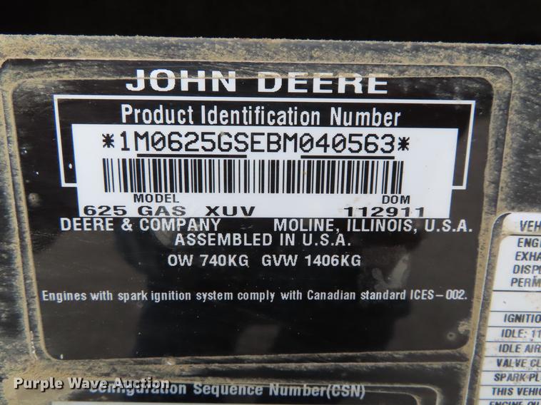 image for item DE3430 2012 John Deere 625i Gator utility vehicle