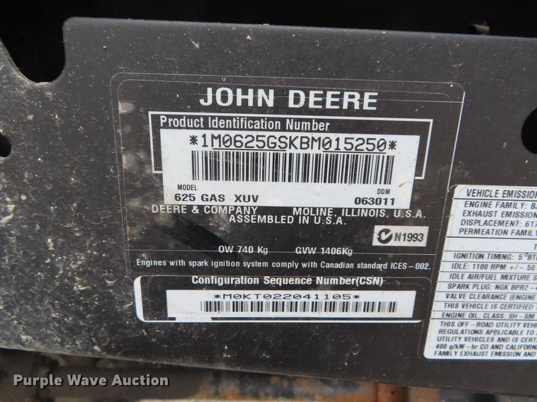 image for item DE3431 2011 John Deere 625i Gator utility vehicle